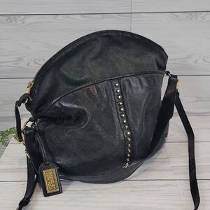 Badgley Mischka Shoulder Bag Dark Green Leather Large Capacity